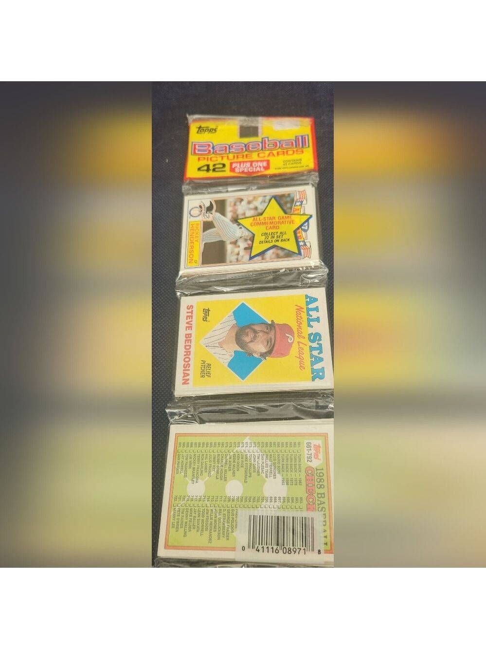 NIB 1988 Topps Baseball 42 Card Rack Pack Factory Sealed 1 Random Pack - Picture 1 of 6